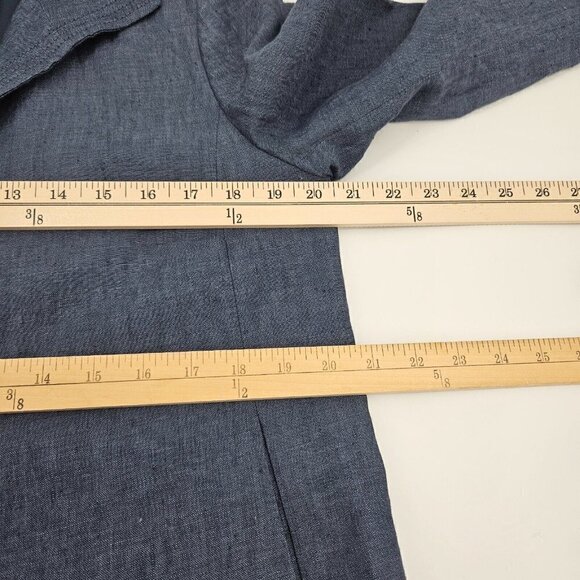 Talbots Linen Open Front Blazer Jacket Blue Women’s Size 8 Lightweight Career - Picture 8 of 9